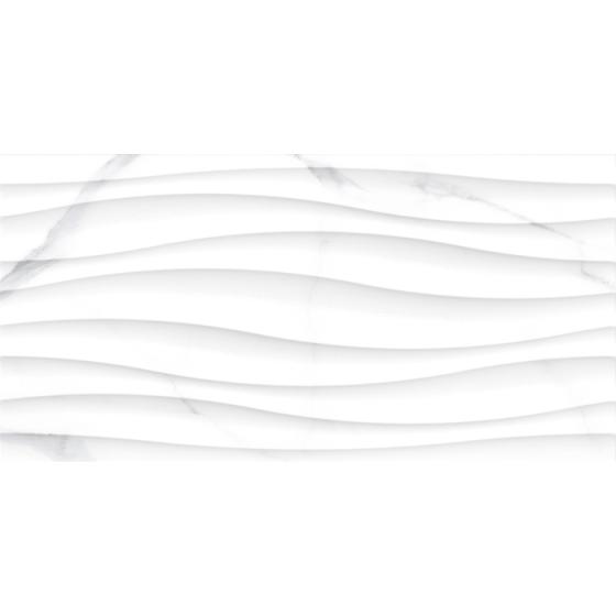 Ανάγλυφο γυαλιστερό πλακάκι τοίχου Livorno Wave Gris 30x60 με μαρμάρινη όψη